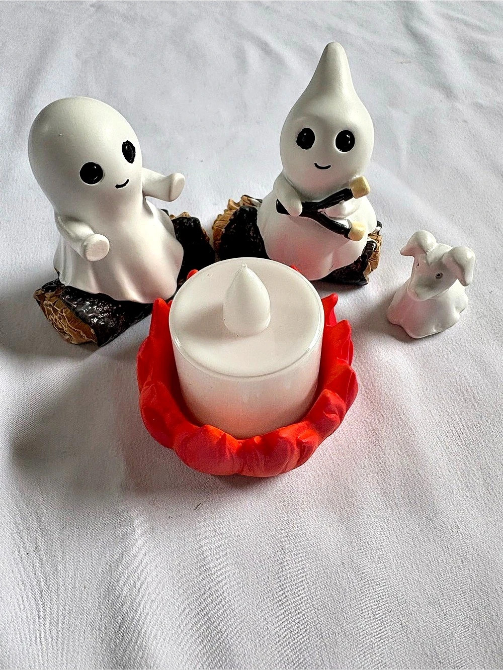 Ghost Campfire Gathering Figurine Set Decor